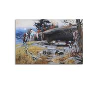 Charles Marion Russell Painter's Work, Man's Weapons Are Useless When Nature Goes Armed", poster decorativo per la casa, da appendere, per camera da letto, 30 x 45 cm