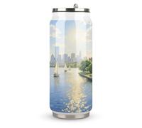 Charles River - Thermos in acciaio inox con coperchio e cannuccia, 45,7 g, stampata, adatta per l'uso in auto, viaggi, fitness, attività all'aperto, bar, uffici, casa, ecc