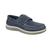 CHARLES SOUTHWELL Scarpe da barca da uomo in finta pelle Touch & Close Slip On o Lace Up Casual Leggero Comfort Boat Deck Shoes, Cinturino blu navy, 40 2/3 EU