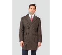 Charles Tyrwhitt Brown Checked British Wool Double Breasted Epsom Coat Brown Taglia: 40R | Cappotti doppiopetto Outlet | Uomo | Marrone