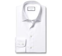 Charles Tyrwhitt Camicia Formale Classica in Twill di Cotone Non stirato con Colletto - Bianco Singolo Polsino Taglia 15.5/34
