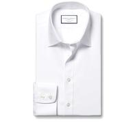 Charles Tyrwhitt Camicia Formale Classica in Twill di Cotone Non stirato con Colletto - Bianco Singolo Polsino Taglia 15.5/33