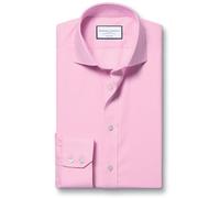 Charles Tyrwhitt Camicia Formale in Twill di Cotone con Colletto a Spalla mancante - Rosa Singolo Polsino Taglia 17,5/36