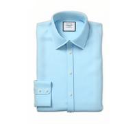 Charles Tyrwhitt Teal Classic Fit Classic Collar Egyptian Cotton Herringbone Taglia: 17"-36"-SP | Camicie Business Outlet | Uomo