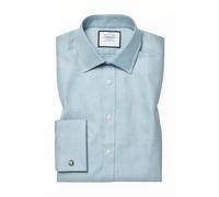 Charles Tyrwhitt Teal Egyptian Cotton Chevron Extra Slim Fit Shirt Teal Taglia: 16.5"-33"-DOUB | Camicie Business Outlet | Uomo | Ciano