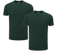 Charles Wilson Confezione da 2 T-Shirt Girocollo da Uomo Elasticizzate in Elastan (L, Dark Green (0524))