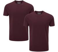 Charles Wilson Confezione da 2 T-Shirt Girocollo da Uomo Elasticizzate in Elastan (XXL, Dark Port (0524))