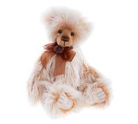 Charlie Bears Ari Teddy Bear - Morbido peluche a pelo lungo con fiocco da collezione