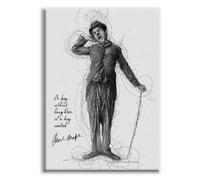 Charlie Chaplin - A Day Without Laugther - Quadro Canvas su telaio in legno
