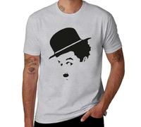Charlie Chaplin T-Shirt Plain t-Shirt Clothes Tee Shirt t Shirt for Men Grey S