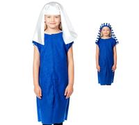 Charlie Crow Costume da pastore Maria per bambini, taglia unica 3-8 anni (copricapo bianco)