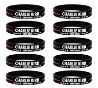 Charlie Kirk A True Patriot - Braccialetti in gomma in silicone Charlie Kirk, per preghiera, giustizia, assassinio, sparatoria, libertà eroe, merc-h, USA, braccialetti in gomma per uomini e donne