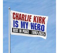 Charlie Kirk è il mio eroe Bandiera Casa Giardino Striscioni per esterni Bandiera da cortile 3x5 piedi
