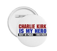 Charlie Kirk è il mio eroe Spilla rotonda con spilla, decorazione per cappelli, borse e vestiti