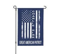 Charlie Kirk GRANDE PATRIOT Bandiera da giardino Bandiere da giardino originali 12x18 Bandiera da casa bifacciale per
