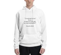 Charlie Kirk La libertà Non è Gratuita, bisogna lottare per essa e difenderla Felpa con Cappuccio Casual da Uomo a Maniche Lunghe Costume per Uomo e Donna