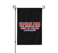 Charlie Kirk Vero eroe americano Riposa in pace 12"x18" Bandiere da giardino Striscione bifacciale senza asta