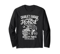 Charlie's Hotrod Garage Classic Car Design Personalizzato Maglia a Manica