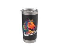 CHARLOTTE - Bellissimo nome di ragazza con un bel cavallo Bicchiere termico in acciaio inox doppia parete