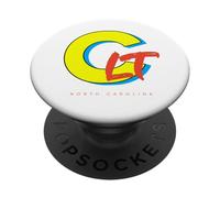 Charlotte CLT Carolina del Nord Musica pop anni '80 '90 NC Queen City PopSockets PopGrip Adesivo