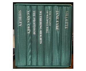 Charlotte Emily and Anne Bronte The Complete Novels Illustrated with Wood Engravings and Published by the Folio Society Bound in Green Silk Moire 1997