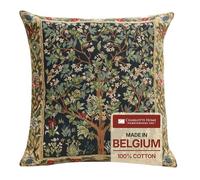 Charlotte Home Furnishings Throw Pillow Covers, Decorative Boho Pillow Covers for Couch, Living Room, Blue Tree Square Cushion Cases 18x18 in, European Cotton Jacquard Woven for Cozy Bedroom Decor