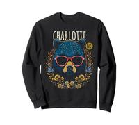 Charlotte NC - Orsetto Divertente con Occhiali e Fiori Felpa