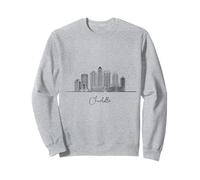 Charlotte North Carolina Skyline US Travel Souvenir Felpa