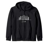 Charlotte North Carolina Skyline US Travel Souvenir Felpa con Cappuccio