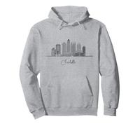 Charlotte North Carolina Skyline US Travel Souvenir Felpa con Cappuccio