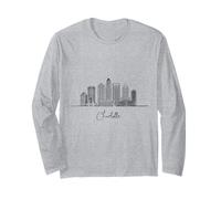 Charlotte North Carolina Skyline US Travel Souvenir Maglia a Manica