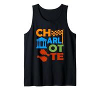 Charlotte North Carolina Souvenir Uomini Skyline Charlotte Canotta