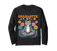 Charlotte, stravagante motivo a forma di rana, per ragazze, nome Charlotte Maglia a Manica