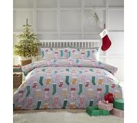 Charlotte Thomas Set copripiumino con calze di Natale, multicolore, set di biancheria da letto king size