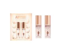 Charlotte Tilbury Airbrush Flawless Mini Set spray per aerografo, 2 x 34 ml, resistente all'acqua, 16 ore, profumo di tè bianco e aloe vera