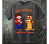 Charly Says Uomo Maglietta Pubblicitaria Anni '70 Retro Rave Prodigy Vintage