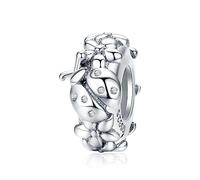 Charm a clip a forma di farfalla, in argento Sterling 925, distanziatore a forma di zampa, charm a forma di fiore, coccinella, per braccialetti Pandora, Argento sterling
