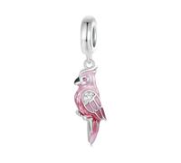 Charm a forma di animale in argento Sterling 925, a forma di fragola, coniglio, cavallo, conchiglie, sirena, per braccialetti Pandora, Smalto Cristallo