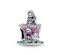 Charm a forma di cappello di Alice, in argento 925, compatibile con ciondoli Pandora, Trollbeads, Chamilia, Biagi e molti altri braccialetti con ciondoli del Regno Unito.