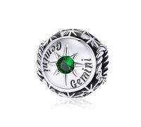 Charm a forma di costellazione, in argento Sterling 925, portafortuna per compleanno, anniversario, fede, amore, per braccialetti Pandora e Argento, colore: Gemini(5.21-6.21)