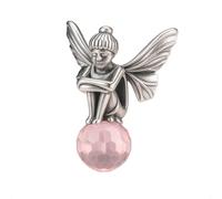 Charm a forma di fata per braccialetti Pandora, in argento Sterling 925, con sfera di cristallo rosa sfaccettata, in confezione regalo, One Size, Metallo, Non pietra preziosa