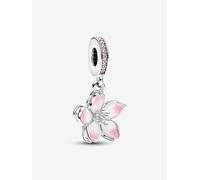 Charm a forma di fiore di ciliegio rosa, in argento 925, compatibile con ciondoli Pandora, Trollbeads, Chamilia, Biagi e molti altri braccialetti con ciondoli del Regno Unito, piccolo, in metallo