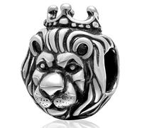 Charm a forma di leone, ideale per un regalo di compleanno, un anniversario, compatibile con bracciali Pandora, in argento Sterling 925 A