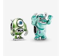 Charm a forma di mostri Mike e Sully, in argento 925, compatibile con ciondoli Pandora, Trollbeads, Chamilia, Biagi e molti altri braccialetti con ciondoli del Regno Unito.