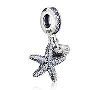 Charm a forma di stella marina, in argento Sterling 925, per braccialetti Pandora