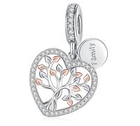 Charm Albero della vita, Charm Albero Genealogico in Argento Sterling 925 Adatto per Perline Charm bracciali europei, Regali per donne ragazze