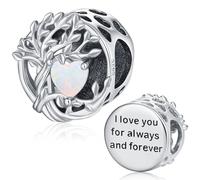 Charm Albero della vita, Charms Opale Albero Genealogico in Argento Sterling 925 Adatto per Perline Pandora Ciondolo bracciali europei, Regali per donne ragazze