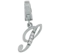 Charm ALS Lettera S dell'alfabeto pendente in argento 925 e zirconi