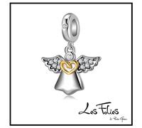 Charm Angelo Custode Cuore Oro in argento 925 - Les Folies