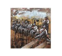 Charm artigianale 3D in metallo e legno Wall Art che celebra gli operai iconi...